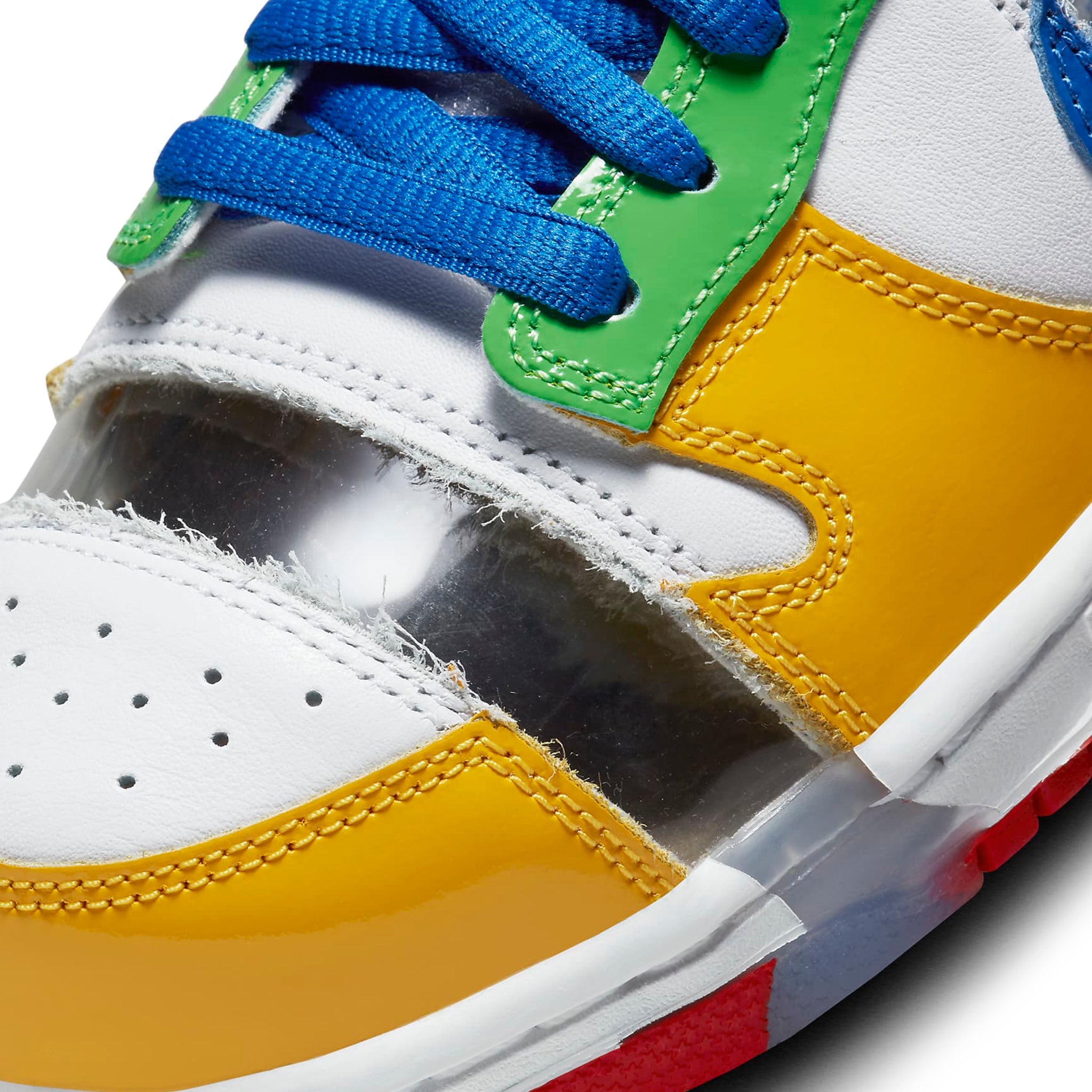 Toe box view of Nike x eBay SB Dunk Low Sandy Bodecker FD8777-100